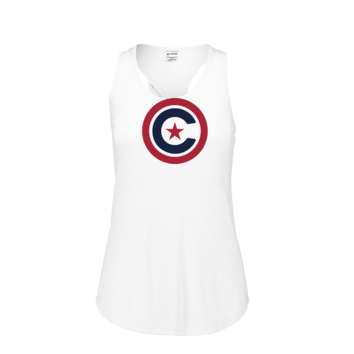 [FT0TUBWH-FAS-LOGO1] Ladies Tri Blend Tank Top (Female Adult S, White, Logo 1)