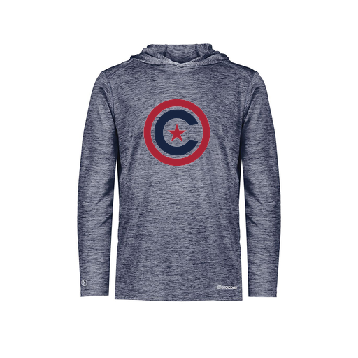 [FOLHCGNV-AS-LOGO1] Decker Men's Charge Hoodie (Adult S, Navy, Logo 1)