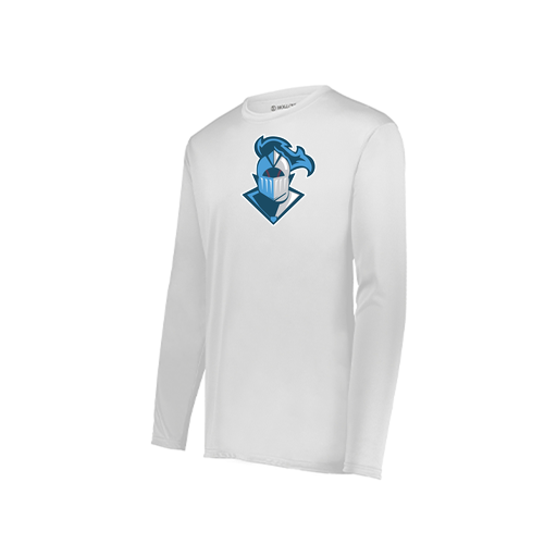 [222823.005.S-LOGO2] Youth LS Smooth Sport Shirt (Youth S, White, Logo 2)