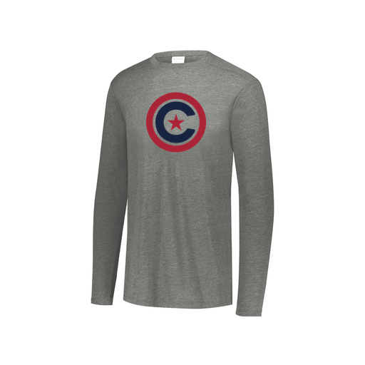[FTLCUBGY-YS-LOGO1] Decker Youth Tri-Blend T-Shirt - Long Sleeve (Youth S, Gray, Logo 1)