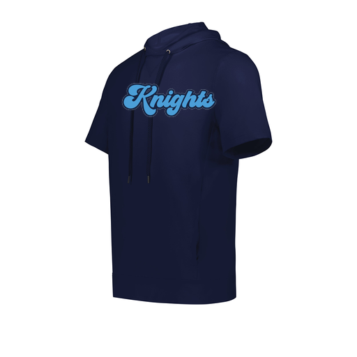 [222605.065.S-LOGO3] YOUTH VENTURA SOFT KNIT SHORT SLEEVE HOODIE (Youth S, Navy, Logo 3)