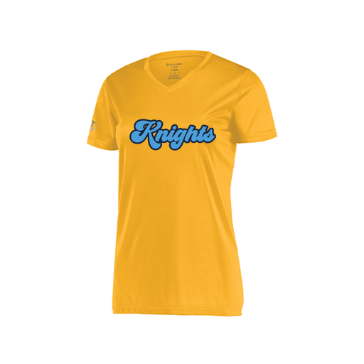 [222820.023.S-LOGO3] Ladies Movement Dri Fit Shirt (Female Adult S, Athletic Gold, Logo 3)