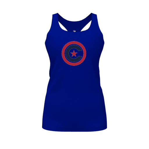 [FT0TRBRY-FYS-LOGO1] Decker Racerback Tank Top (Female Youth S, Royal, Logo 1)