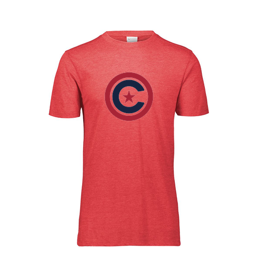 [FTSCUBRD-YS-LOGO1] Decker Youth Tri-Blend T-Shirt - Short Sleeve (Youth S, Red, Logo 1)