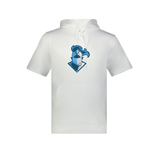 [6871.005.S-LOGO2] Men's Dri Fit Short Sleeve Hoodie (Adult S, White, Logo 2)