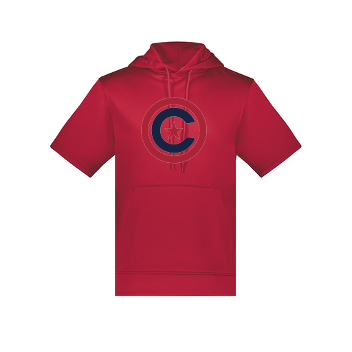 [6871.083.S-LOGO1] Men's Dri Fit Short Sleeve Hoodie (Adult S, Red, Logo 1)