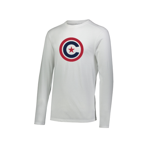 [FTLCUBWH-AXS-LOGO1] Decker Men's Tri-Blend T-Shirt - Long Sleeve (Adult XS, White, Logo 1)