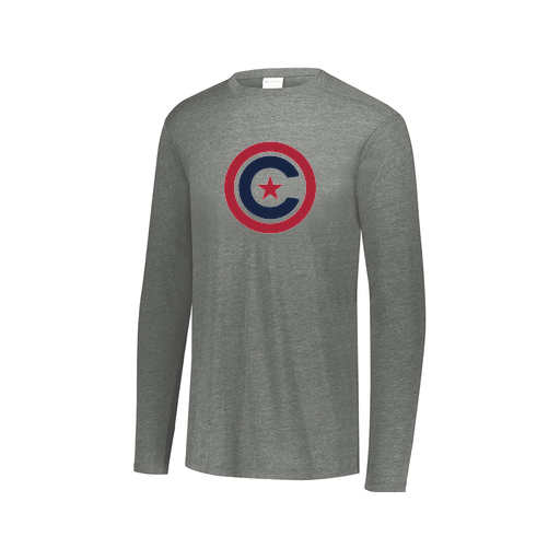 [FTLCUBGY-AXS-LOGO1] Decker Men's Tri-Blend T-Shirt - Long Sleeve (Adult XS, Gray, Logo 1)