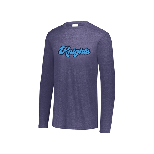 [FTLCUBNV-YS-LOGO3] Decker Youth Tri-Blend T-Shirt - Long Sleeve (Youth S, Navy, Logo 3)