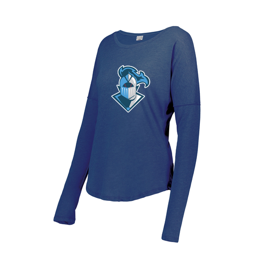 [3077.U55.XS-LOGO2] Ladies LS Ultra-blend T-Shirt (Female Adult XS, Royal, Logo 2)